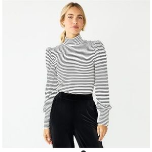 Women's DRAPER JAMES Long puff Sleeve Stripe Top